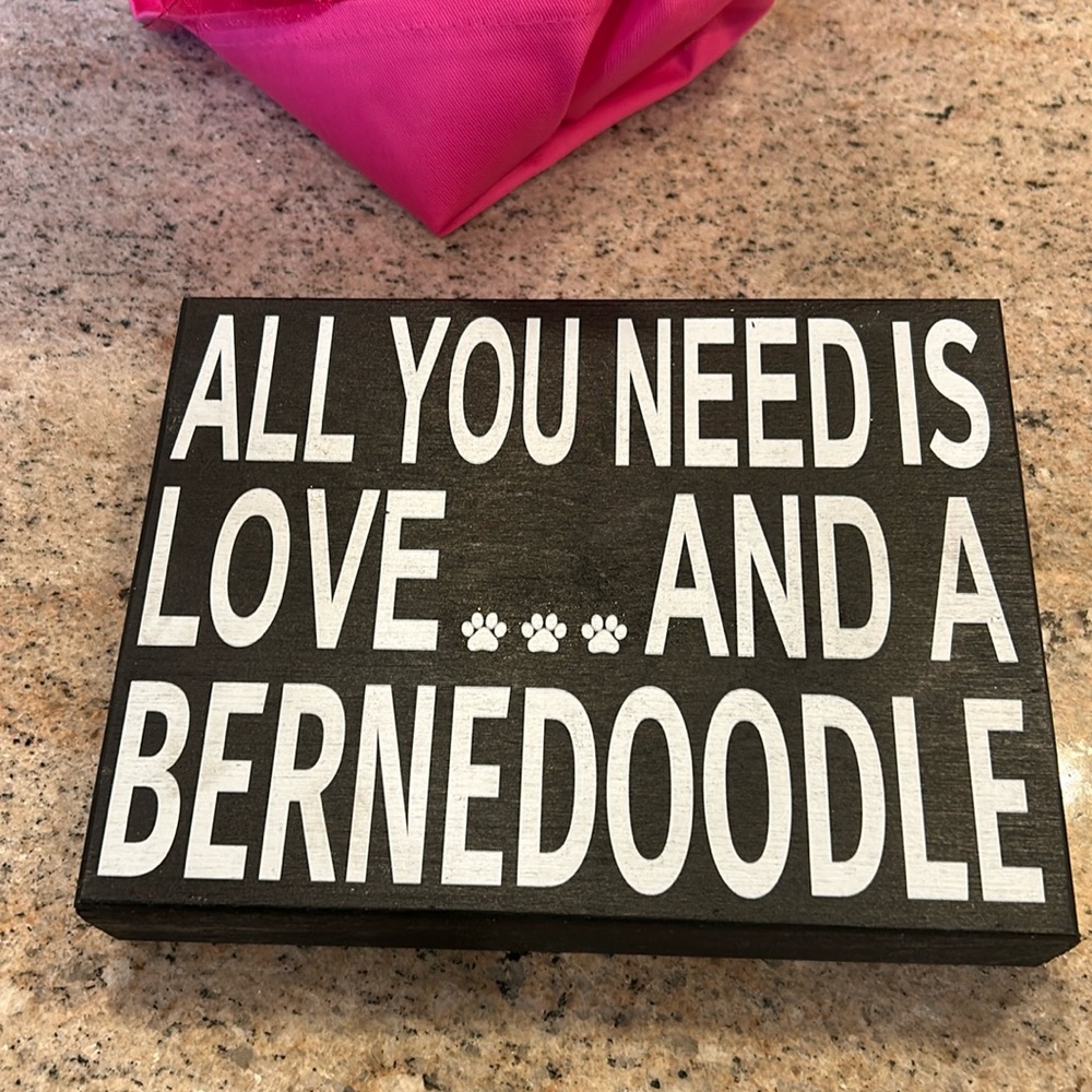 Love and a Bernedoodle Box Sign